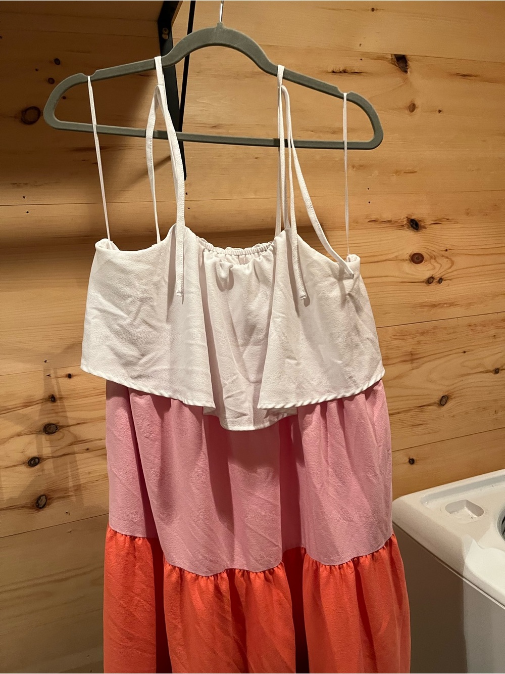 Time and Tru White, Pink & Coral Tiered Slip Chemise